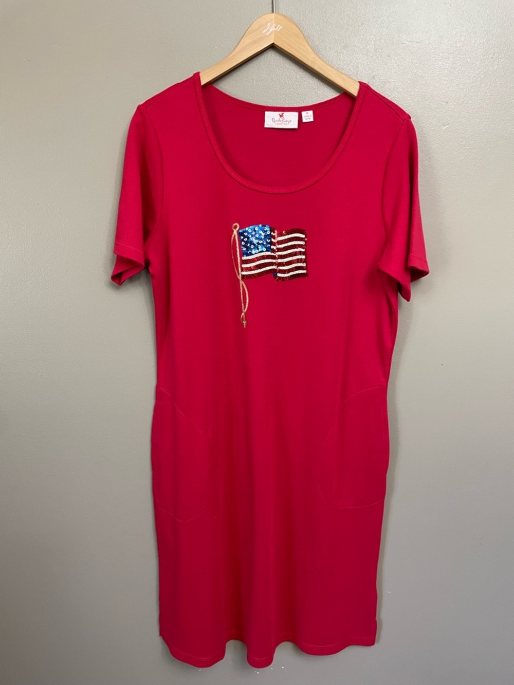 Quacker Factory American Flag Dress sz M